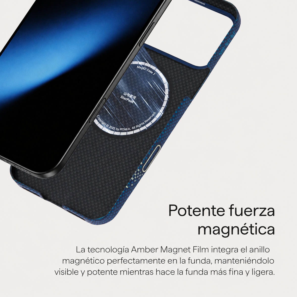 PITAKA Funda Ultra Fina de Fibra de Aramida para iPhone 17 Pro Max/18 Pro Max Compatible con MagSafe, Over the Horizon