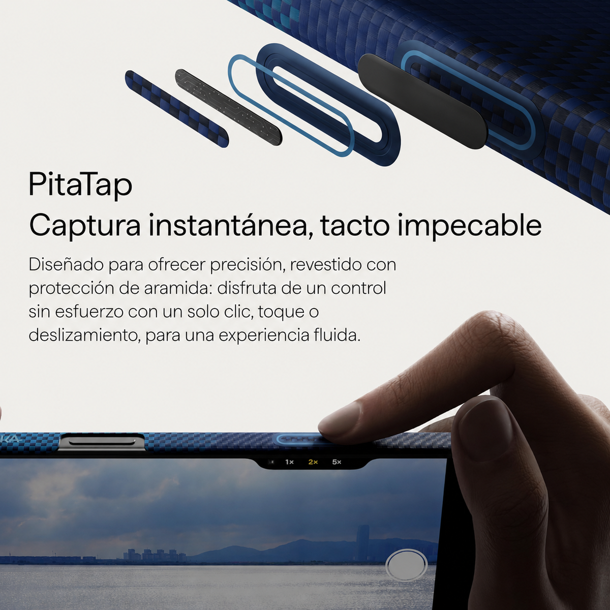 PITAKA Funda Ultra Fina de Fibra de Aramida para iPhone 17 Pro/18 Pro Compatible con MagSafe, Over the Horizon