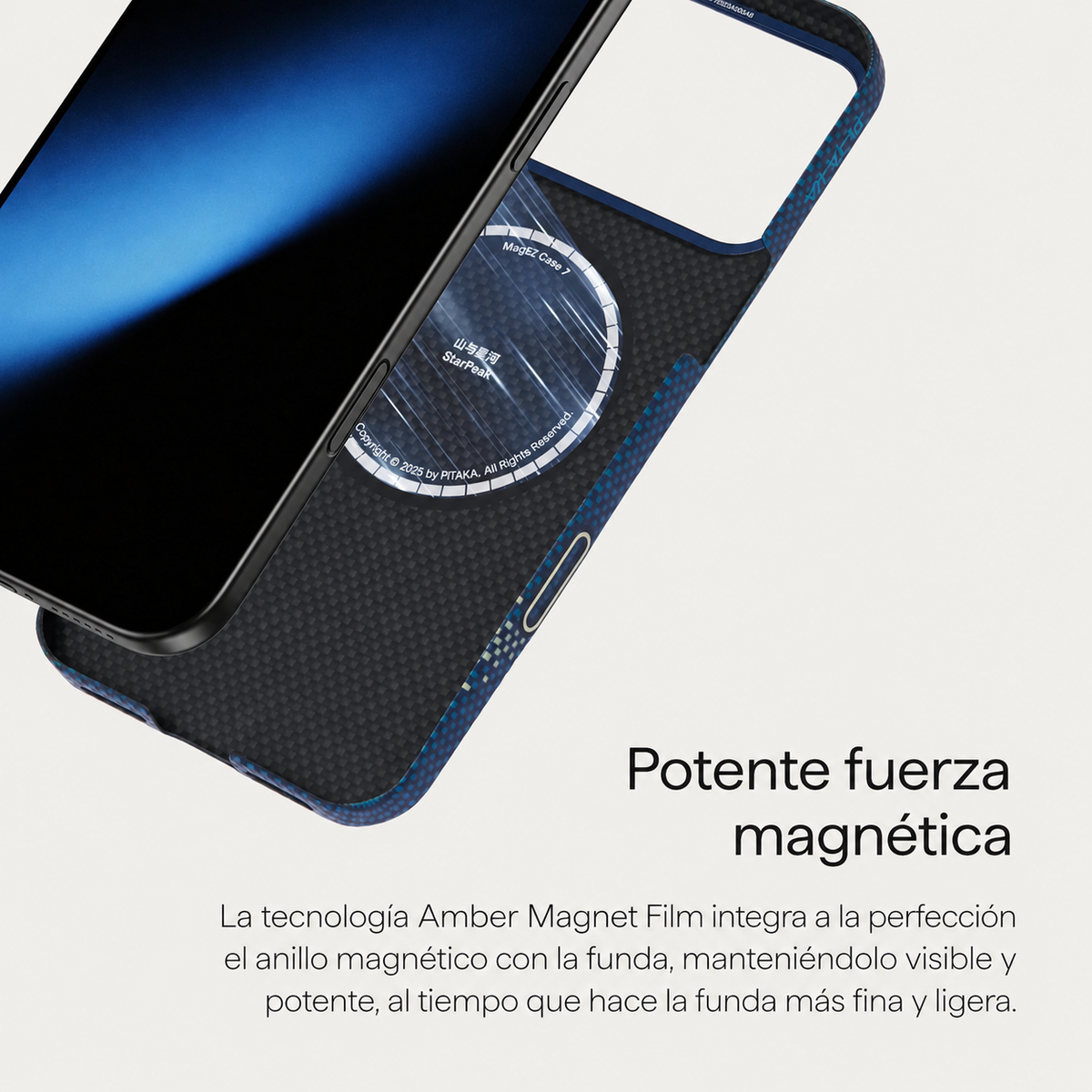 PITAKA Funda Ultra Fina de Fibra de Aramida para iPhone 17 Pro Max/18 Pro Max Compatible con MagSafe, Milky Way Galaxy