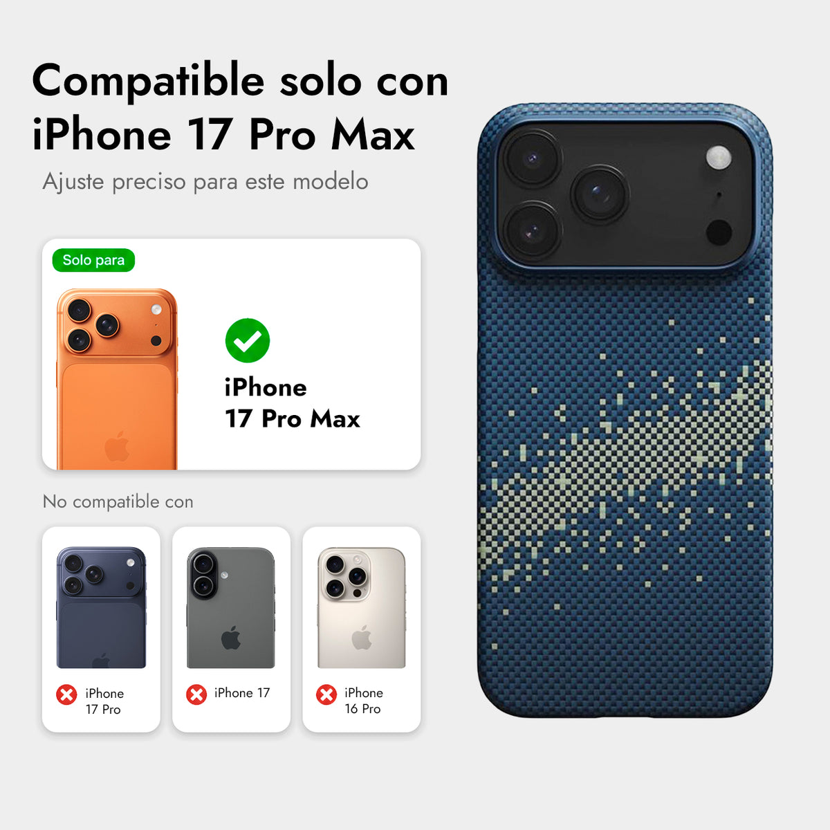 PITAKA Funda Ultra Fina de Fibra de Aramida para iPhone 17 Pro Max/18 Pro Max Compatible con MagSafe, Milky Way Galaxy