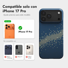 PITAKA Funda Ultra Fina de Fibra de Aramida para iPhone 17 Pro Compatible con MagSafe, Milky Way Galaxy