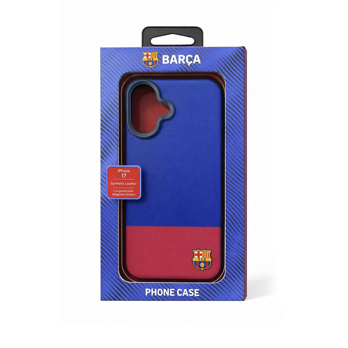 FC Barcelona Funda Oficial para iPhone 17 Compatible con MagSafe, Piel Sintética Premium y Protección Antigolpes