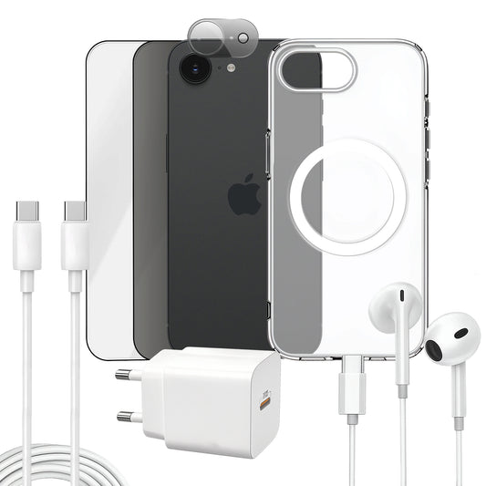 APOKIN Pack 7 en 1 para iPhone 16e: Funda Magnética + Kit Completo de Accesorios