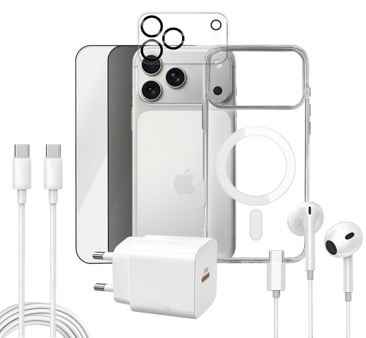 APOKIN Pack 7 en 1 para iPhone 17 Pro: Funda Magnética + Kit Completo de Accesorios