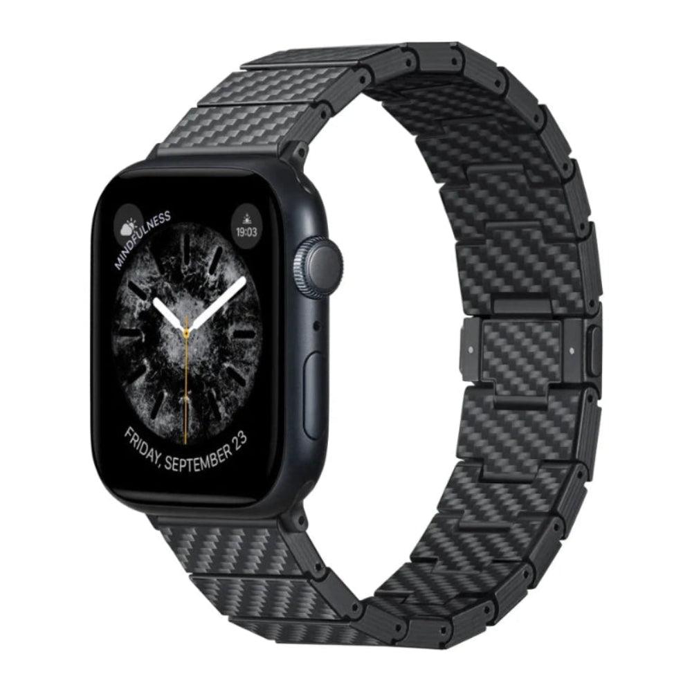 Carbon Fiber Watch Band for Apple Watch - Modern（Black/Grey Twil）