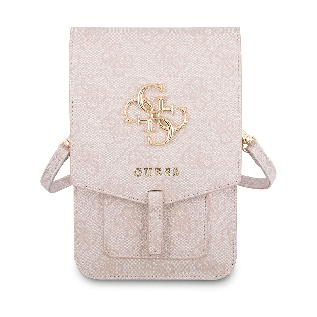 Guess Bolso para Teléfono – Bolso Rosa con Logo 4G, Diseño Elegante y Ajuste Universal