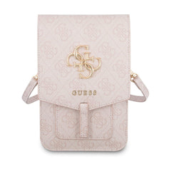 Guess Bolso para Teléfono – Bolso Rosa con Logo 4G, Diseño Elegante y Ajuste Universal