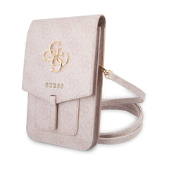 Guess Bolso para Teléfono – Bolso Rosa con Logo 4G, Diseño Elegante y Ajuste Universal