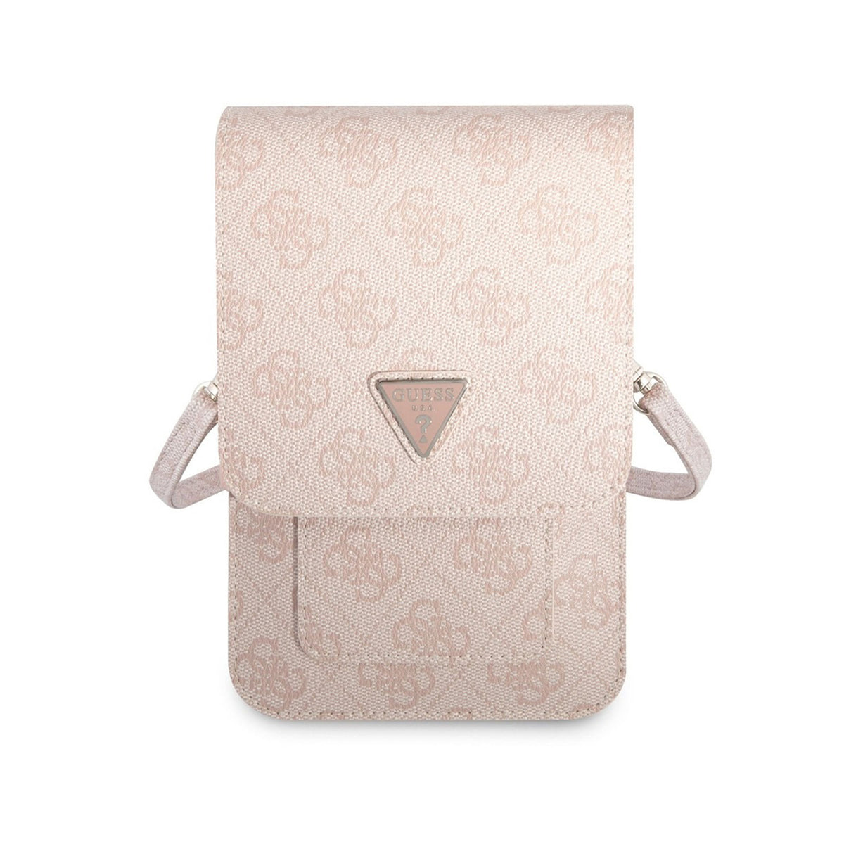 GUESS Bolso Cruzado con Logo Triangular, Rosa