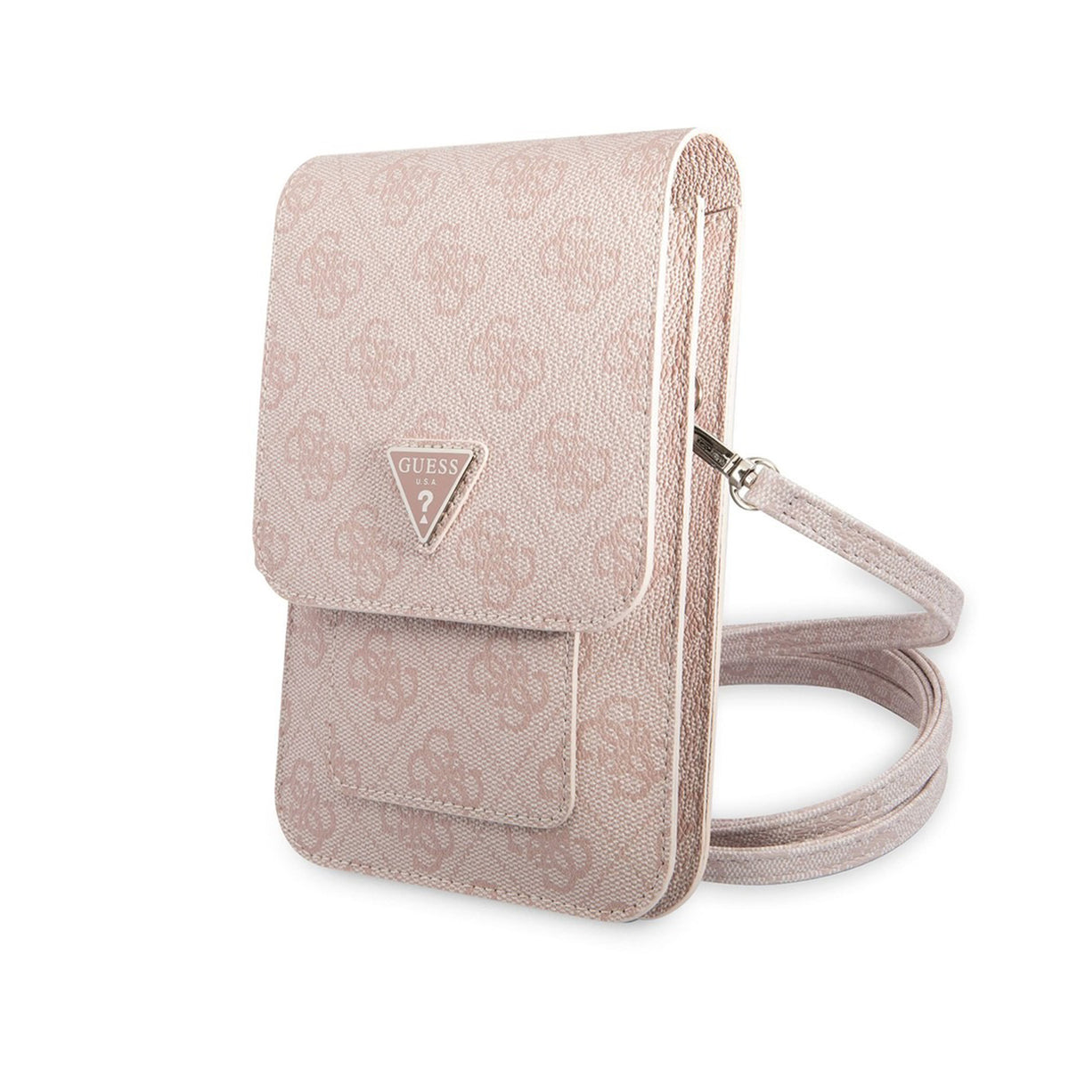 GUESS Bolso Cruzado con Logo Triangular, Rosa