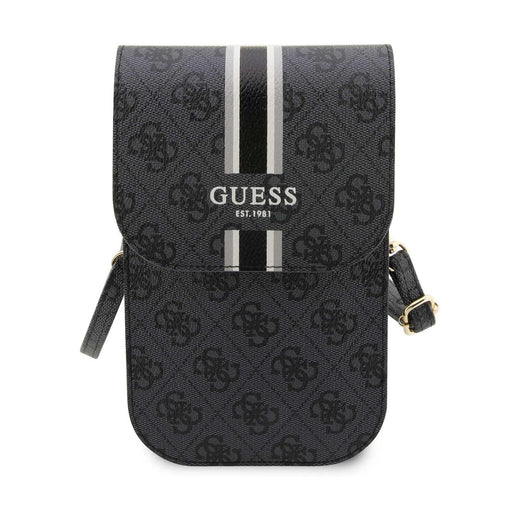 Guess Bandolera Universal para Móvil con Estampado 4G, Correa Ajustable y Tarjetero Integrado, Negra