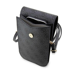 Guess Bandolera Universal para Teléfono – Bolso Negro 4G con Correa Ajustable y Tarjetero Integrado, Diseño Elegante y Ajuste Universal