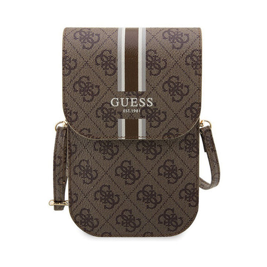 Guess Bolsa de Mano – Bolso Marrón 4G Stripes, Diseño Elegante y Amplio Espacio de Almacenamiento