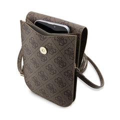 Guess Handbag – Brown 4G Stripes Bag, Elegant Design and Ample Storage Space