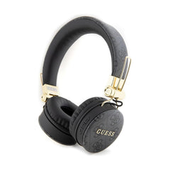 Guess Auriculares Bluetooth de Diadema – Cascos Negros con Logo 4G Clásico y Forma Redondeada, Conexión Inalámbrica Estable y Diseño Elegante