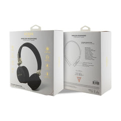 Guess Auriculares Bluetooth de Diadema – Cascos Negros con Logo 4G Clásico y Forma Redondeada, Conexión Inalámbrica Estable y Diseño Elegante