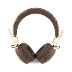 Guess Auriculares Bluetooth de Diadema – Cascos Marrón con Logo 4G Clásico y Forma Redondeada, Conexión Inalámbrica Estable y Diseño Elegante