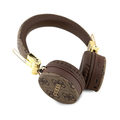Guess Auriculares Bluetooth de Diadema – Cascos Marrón con Logo 4G Clásico y Forma Redondeada, Conexión Inalámbrica Estable y Diseño Elegante