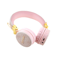 Guess Auriculares Bluetooth de Diadema – Cascos Rosa con Logo 4G Clásico y Forma Redondeada, Conexión Inalámbrica Estable y Diseño Elegante