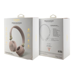 Guess Auriculares Bluetooth de Diadema – Cascos Rosa con Logo 4G Clásico y Forma Redondeada, Conexión Inalámbrica Estable y Diseño Elegante