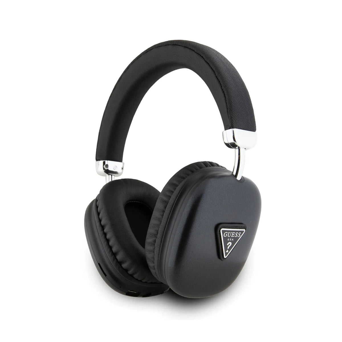 GUESS Auriculares Bluetooth con ENC y Logo Triangular, Negro