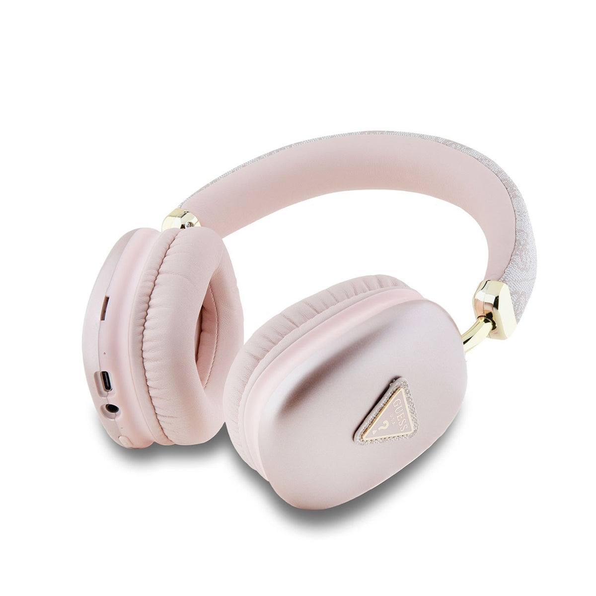 GUESS Auriculares Bluetooth con ENC y Logo Triangular, Rosa