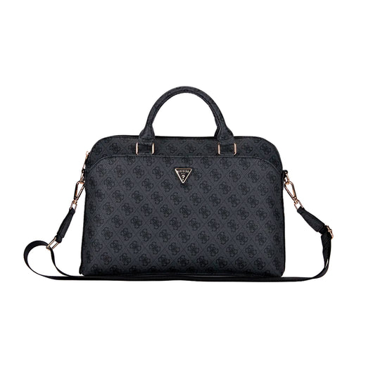 Guess Bolsa para Portátil de 13" a 15" con Estampado 4G, Compartimento Acolchado y Detalles Dorados, Negra