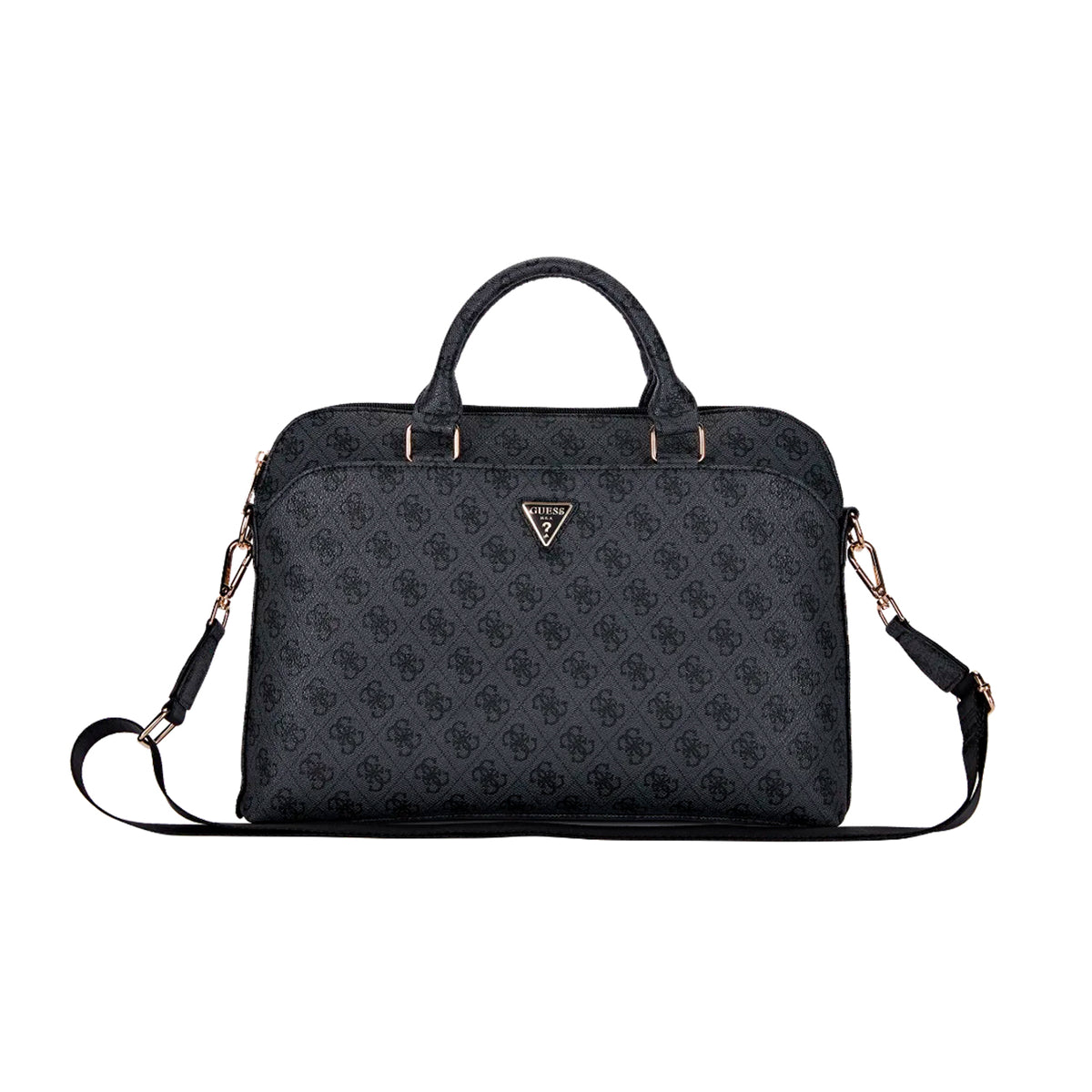 Guess Bolsa para Portátil de 13" a 15" con Estampado 4G, Compartimento Acolchado y Detalles Dorados, Negra