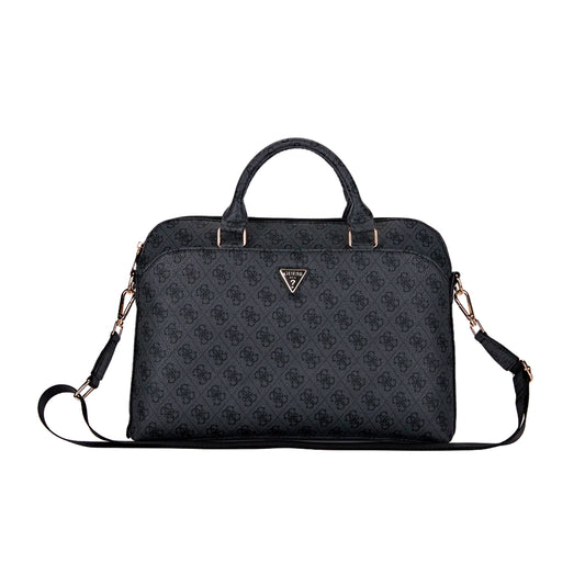 Guess 13" to 15" Black 4G Laptop Bag – Laptop Sleeve with Padded Compartment, Gold Accents, Elegant Design and Secure Protection