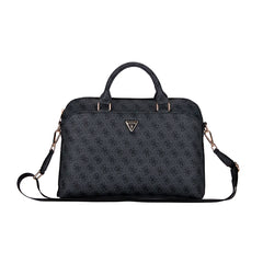 Guess Bolsa para Portátil de 13" a 15" con Estampado 4G, Compartimento Acolchado y Detalles Dorados, Negra