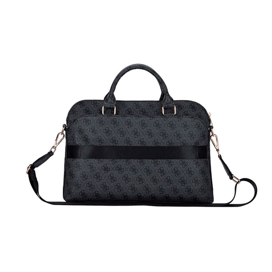Guess 13" to 15" Black 4G Laptop Bag – Laptop Sleeve with Padded Compartment, Gold Accents, Elegant Design and Secure Protection
