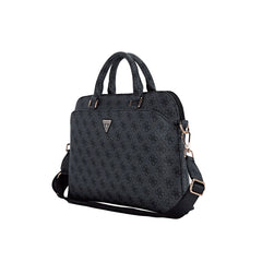 Guess Bolsa para Portátil de 13" a 15" con Estampado 4G, Compartimento Acolchado y Detalles Dorados, Negra