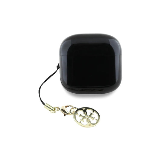 Guess TWS Wireless Earbuds – Black Earbuds with Glossy Classic Logo and Hanging Charm, Stable Bluetooth Connection and Charging Case