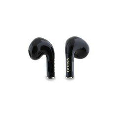 Guess TWS Wireless Earbuds – Black Earbuds with Glossy Classic Logo and Hanging Charm, Stable Bluetooth Connection and Charging Case