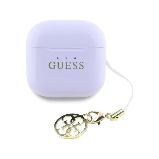 Guess Auriculares TWS Inalámbricos con Charm Colgante y Estuche de Carga, Lila
