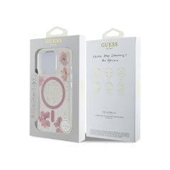 Guess Funda para iPhone 16 Pro Max – Carcasa con MagSafe, Diseño con Flores, Protección Anticaídas y Ajuste Preciso