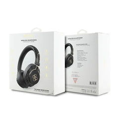 Guess Auriculares Bluetooth de Diadema 4G de Polipiel con Cancelación de Ruido ENC, Micrófono y Hasta 30 Horas de Batería, Negra