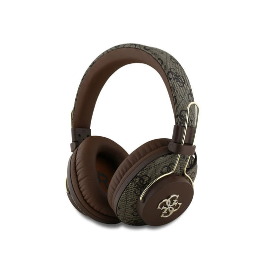 Guess Auriculares Bluetooth de Diadema 4G Marrón – Cascos Inalámbricos con Cancelación de Ruido ENC, Micrófono para Llamadas, Bluetooth 5.3, Drivers de 40 mm, Hasta 30 Horas de Batería, Control Integrado