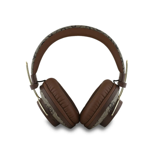Guess Auriculares Bluetooth de Diadema 4G Marrón – Cascos Inalámbricos con Cancelación de Ruido ENC, Micrófono para Llamadas, Bluetooth 5.3, Drivers de 40 mm, Hasta 30 Horas de Batería, Control Integrado