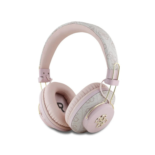 Guess Auriculares Bluetooth de Diadema 4G de Polipiel con Cancelación de Ruido ENC, Micrófono y Hasta 30 Horas de Batería, Rosa