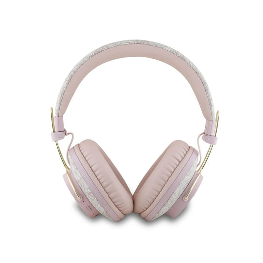 Guess Auriculares Bluetooth de Diadema 4G Rosa Polipiel – Cascos Inalámbricos con Cancelación de Ruido ENC, Micrófono para Llamadas, Bluetooth 5.3, Drivers de 40 mm, Hasta 30 Horas de Batería, Control Integrado