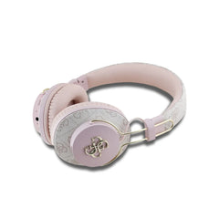 Guess 4G Pink Faux Leather Bluetooth Over-Ear Headphones – Wireless Headphones with ENC Noise Cancellation, Microphone for Calls, Bluetooth 5.3, 40mm Drivers, Up to 30 Hours Battery Life, Integrated Control