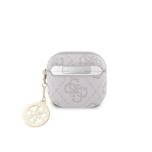 Guess 4G Pink AirPods 4 Case – Protective Case with Shiny Stone Charm, Elegant Design, and Precise Fit