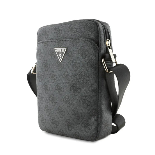 Guess Bandolera para Tablet de 8" – Bolso de Polipiel Negra con Logo Triangular, Diseño Elegante y Ajuste Seguro