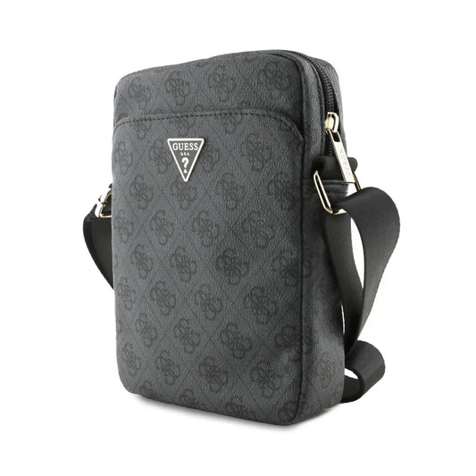 Guess Bandolera para Tablet de 10" – Bolso de Polipiel Negra con Logo Triangular, Diseño Elegante y Ajuste Seguro