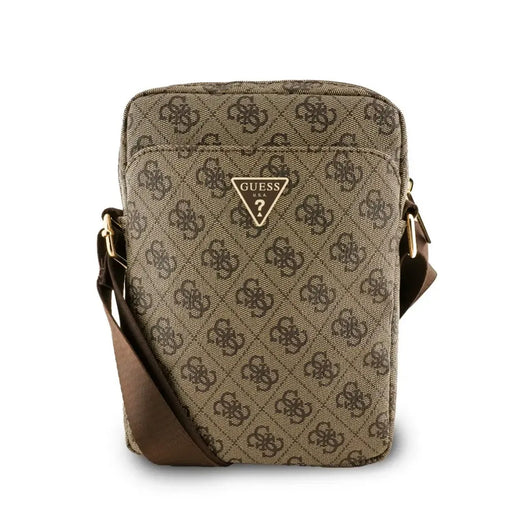 Guess Bandolera para Tablet o iPad de 8" de Polipiel con Logo Triangular, Marrón