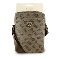 Guess Bandolera para Tablet o iPad de 10" de Polipiel con Logo Triangular, Marrón