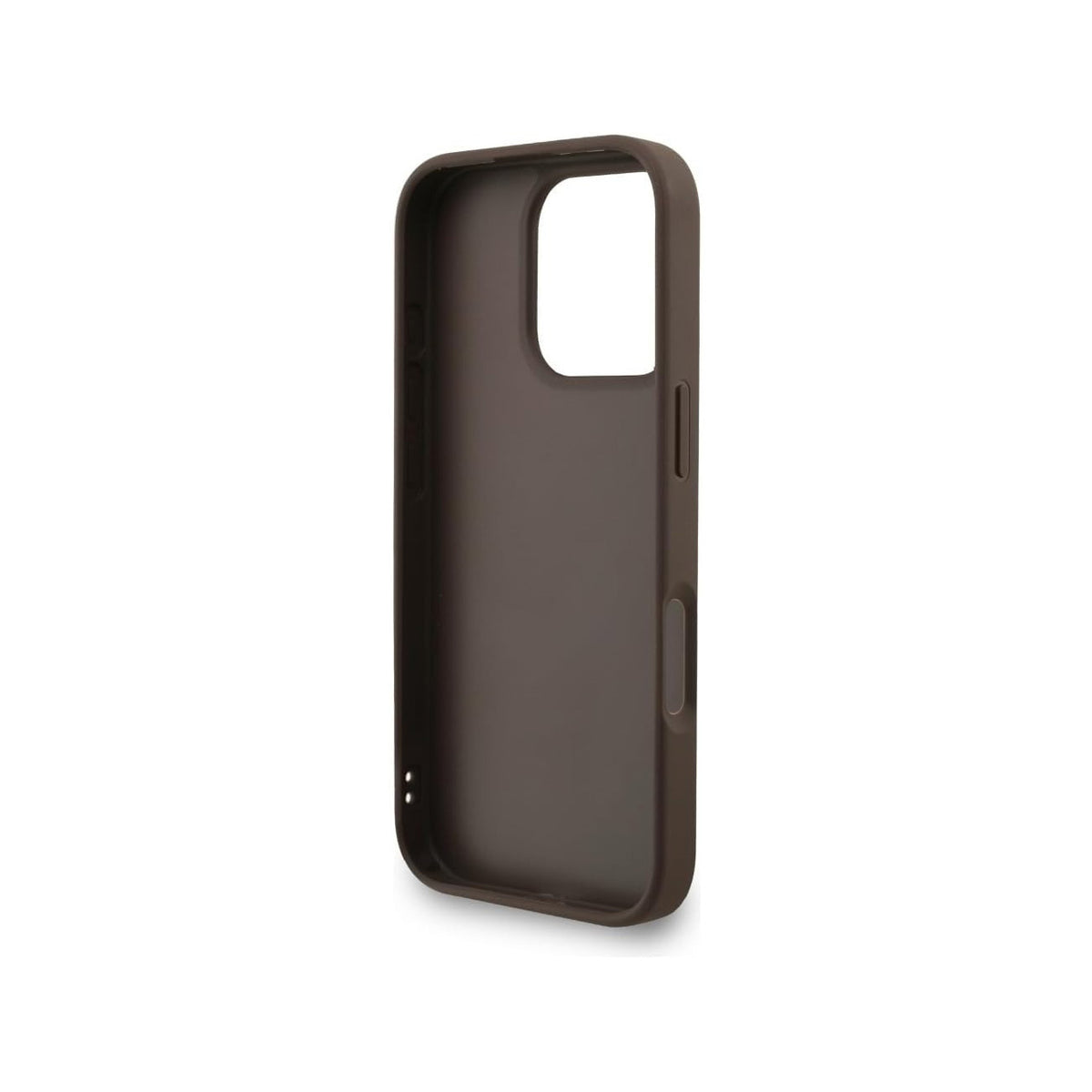 Guess Funda de Polipiel Logo 4G Clásico para iPhone 16 Pro Max con Correa de Perlas y Protección Anticaídas, Marrón