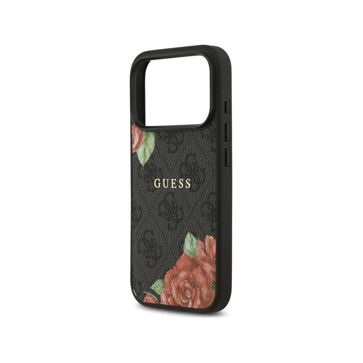 GUESS Funda Estampado 4G Flores para iPhone 17 Pro/18 Pro Compatible con MagSafe, Negra