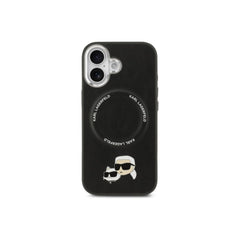 KARL LAGERFELD iPhone 17 Case - Black PU Case with MagSafe with K&C Pins, Elegant Design and Precise Fit
